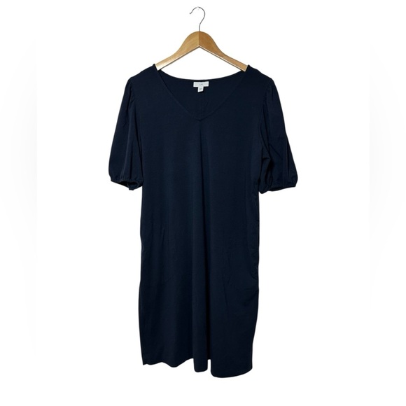 J. Jill | Knit Shift Dress | Black | Pockets Cotton Spandex | Womens Size Large - Picture 3 of 9